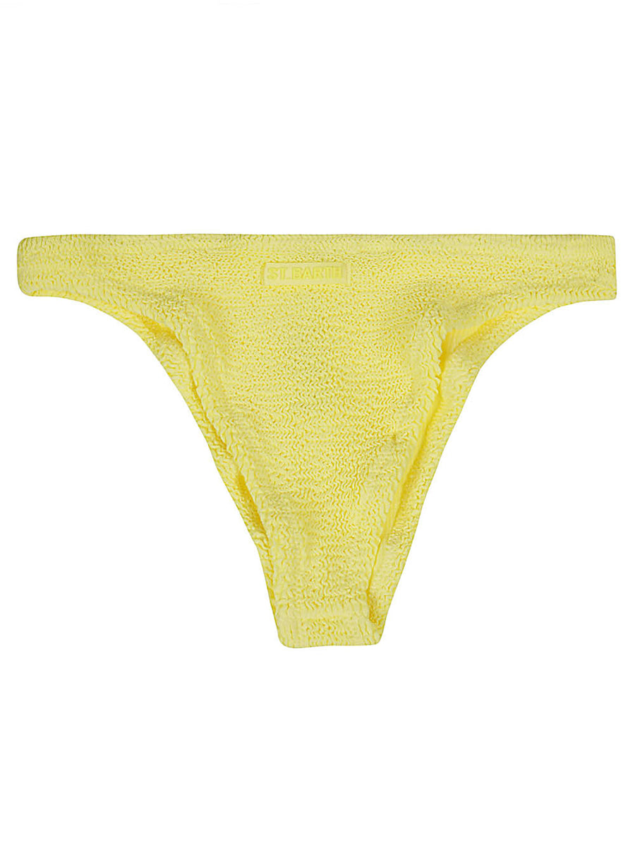 MC2 Saint Barth Bright Yellow High Waisted Bikini Bottoms For Women With Flattering Fit And Stretch