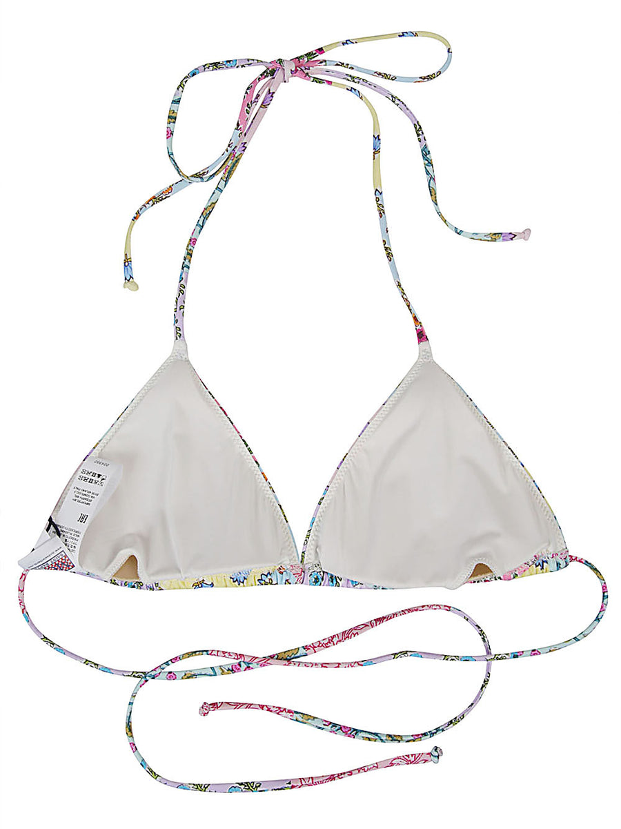 Triangle Bikini Top MC2 Saint Barth Multicolor Floral Print for Women Flattering Silhouette