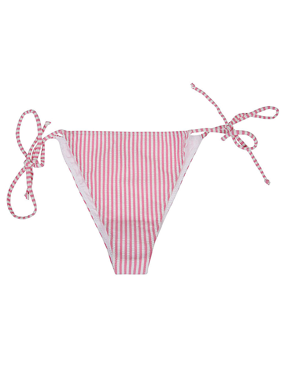 MC2 Saint Barth Adjustable Lace Bikini Bottoms For Women With Custom Fit Side Lace Details And Pink Accents