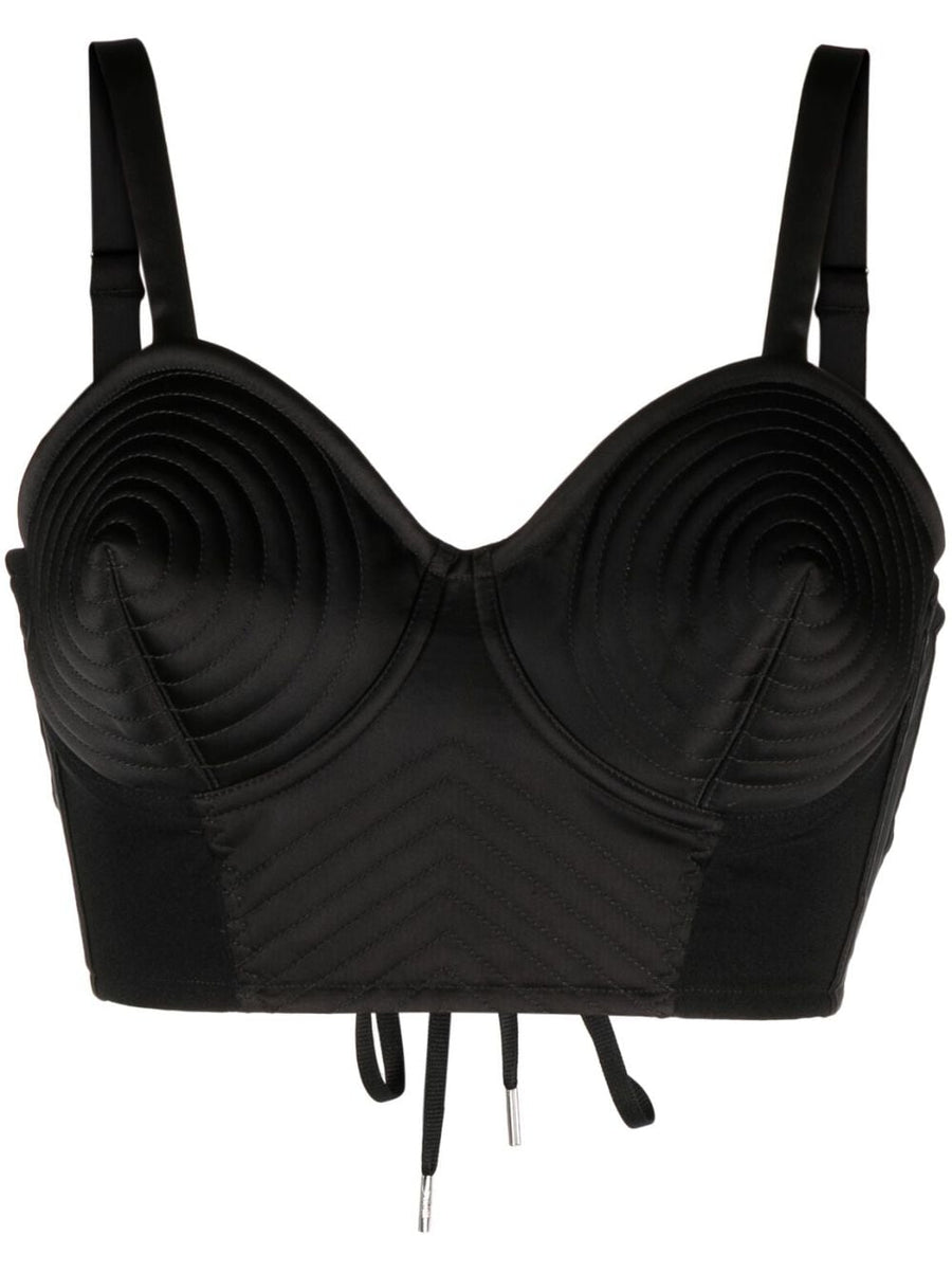 Jean Paul Gaultier Conical Corset Cropped Top For Women Bold Quilted Couture Collaboration With Lotta Volkova