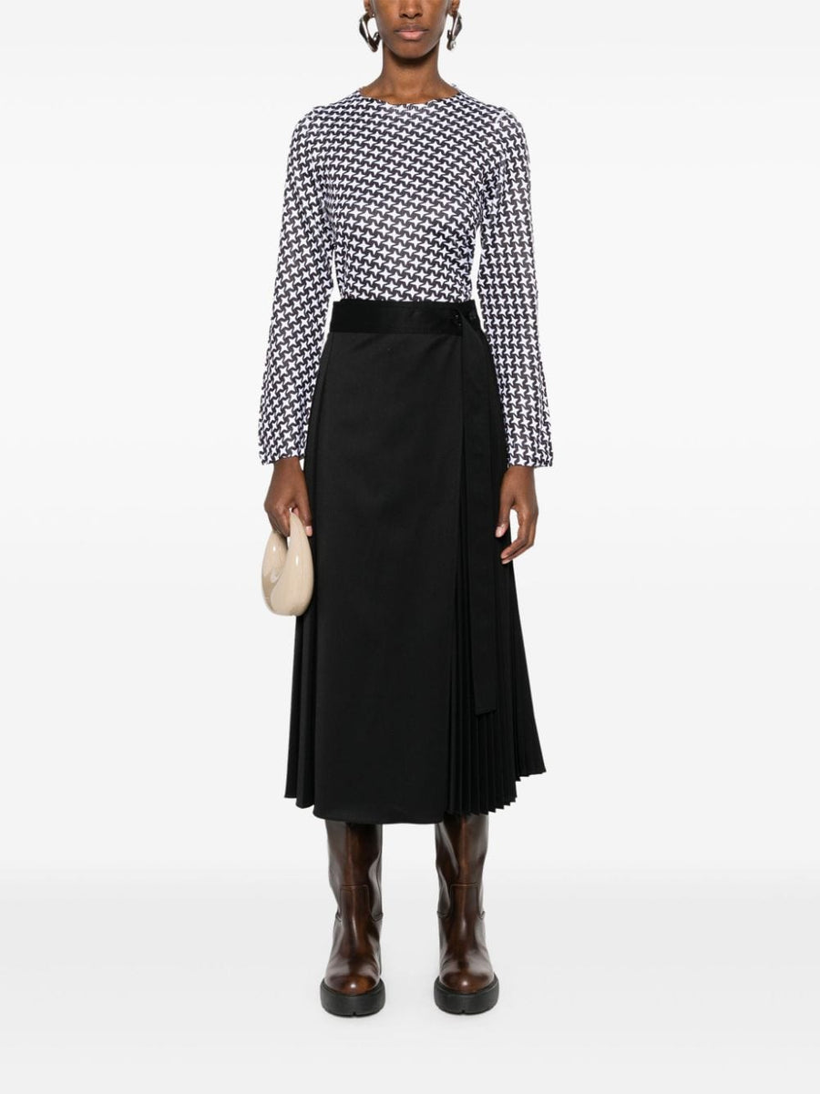 Comme Comme Printed T Shirt For Women Fine Ribbed Tee With Subtle Star Print Everyday Luxury
