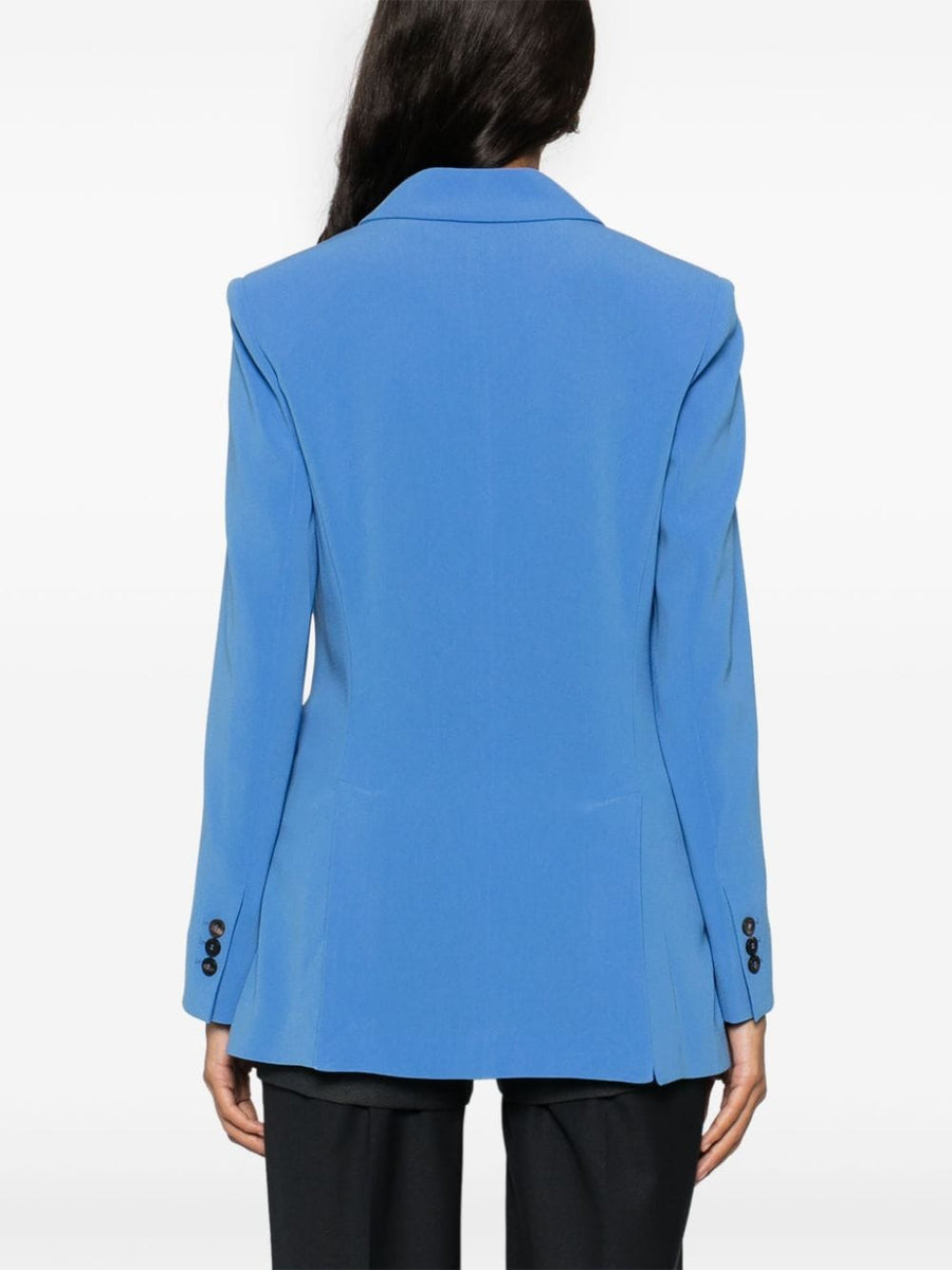 Alberto Biani Cady Jacket for Women Double Breasted Navy Crepe Tailored Blazer With Peak Lapels