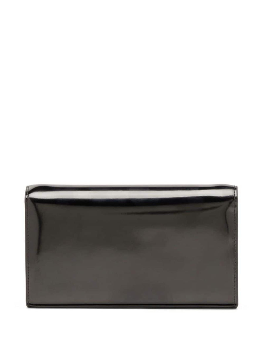 Diesel Wallet Strap Clutch Black Calf Leather Convertible Waist Bag For Women Everyday Elegance