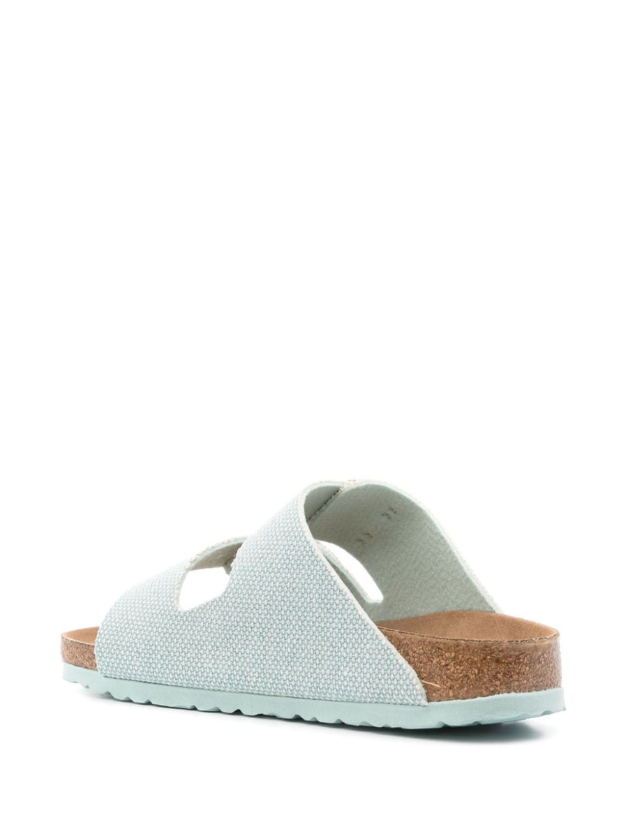 Birkenstock Arizona Big Buckle Sandals For Women Surf Green Vegan Canvas Slip On Comfort