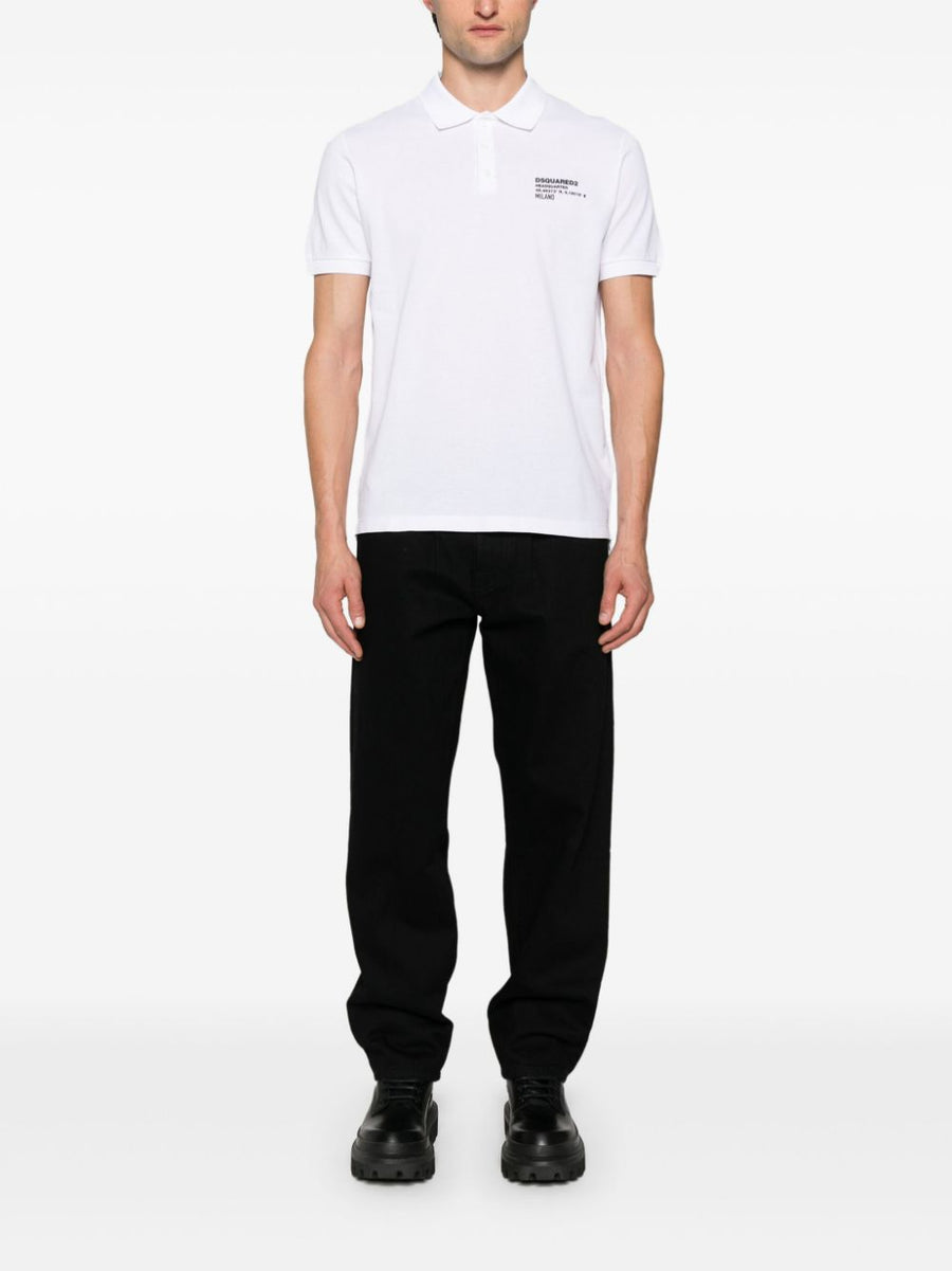 Dsquared2 Logo Cotton Polo Shirt For Men Premium 100 Percent Cotton Pique Luxury Casual Wear