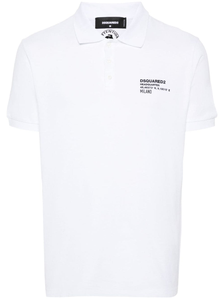 Dsquared2 Logo Cotton Polo Shirt For Men Premium 100 Percent Cotton Pique Luxury Casual Wear