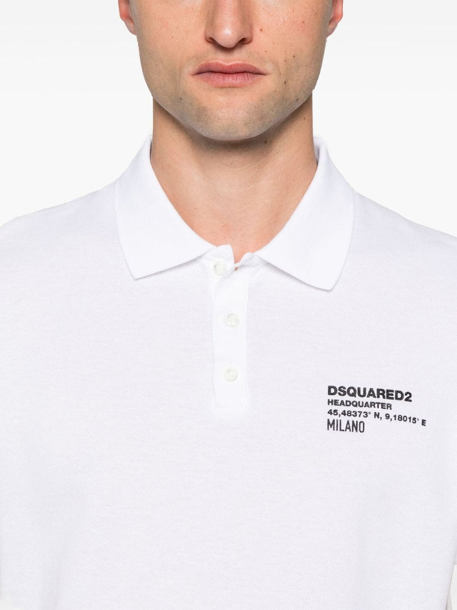 Dsquared2 Logo Cotton Polo Shirt For Men Premium 100 Percent Cotton Pique Luxury Casual Wear