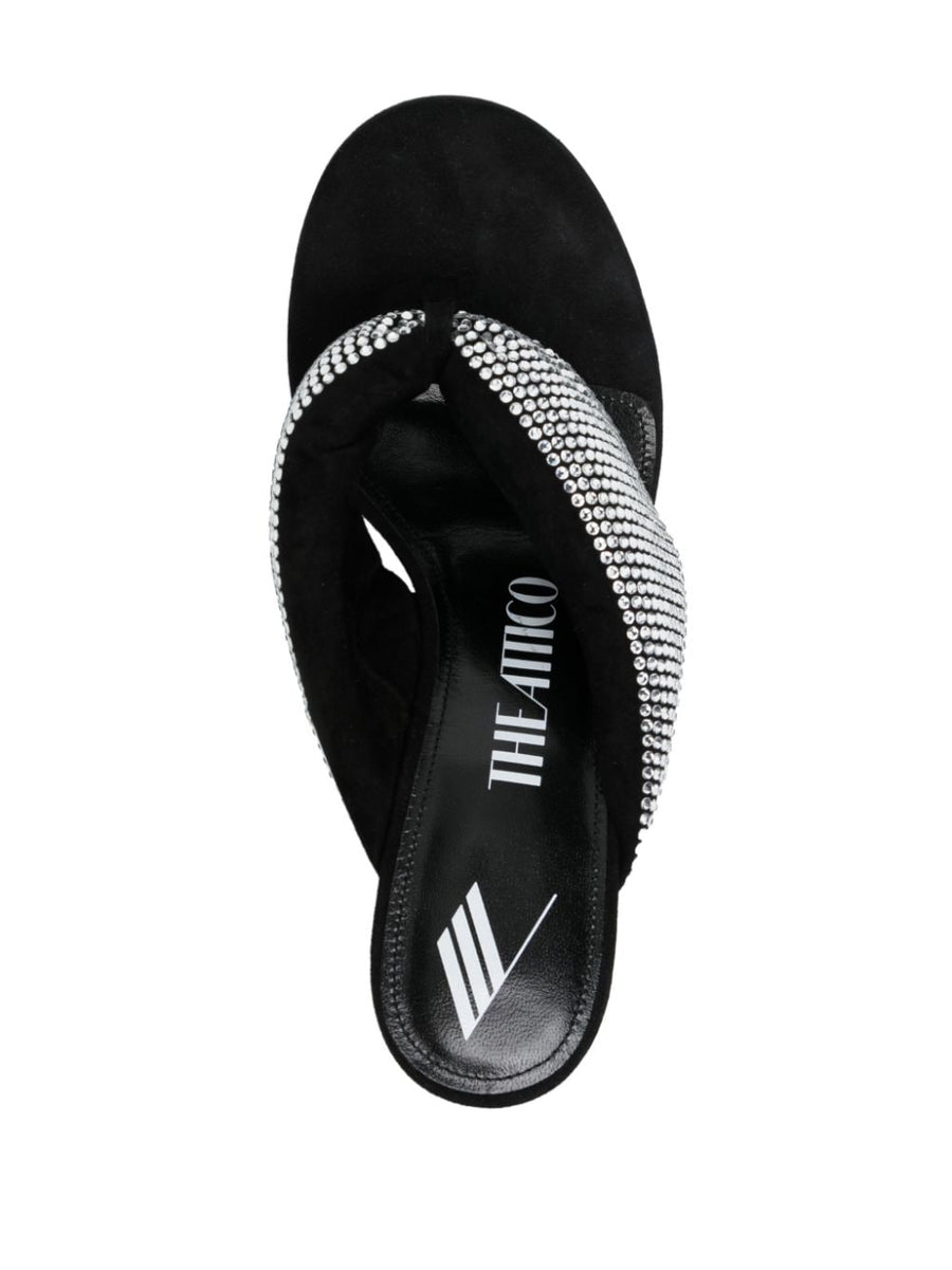 The Attico Rem Crystal Embellished Thong Sandals For Women Luxury Resort Glamour