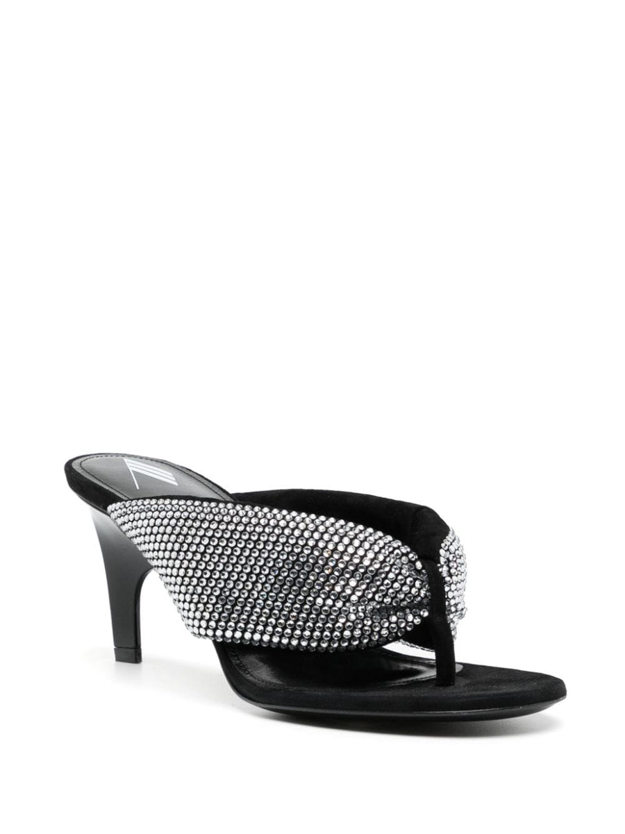 The Attico Rem Crystal Embellished Thong Sandals For Women Luxury Resort Glamour