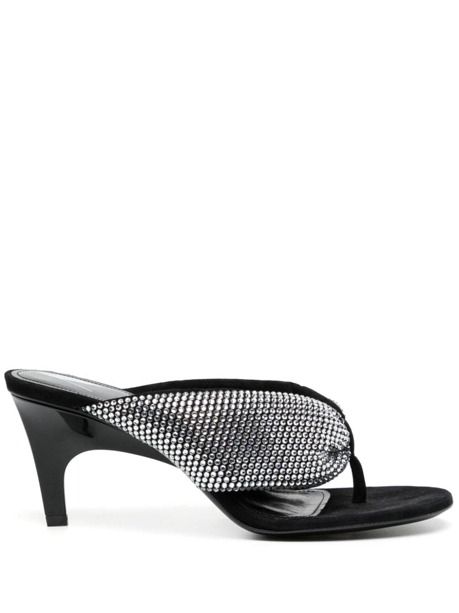 The Attico Rem Crystal Embellished Thong Sandals For Women Luxury Resort Glamour