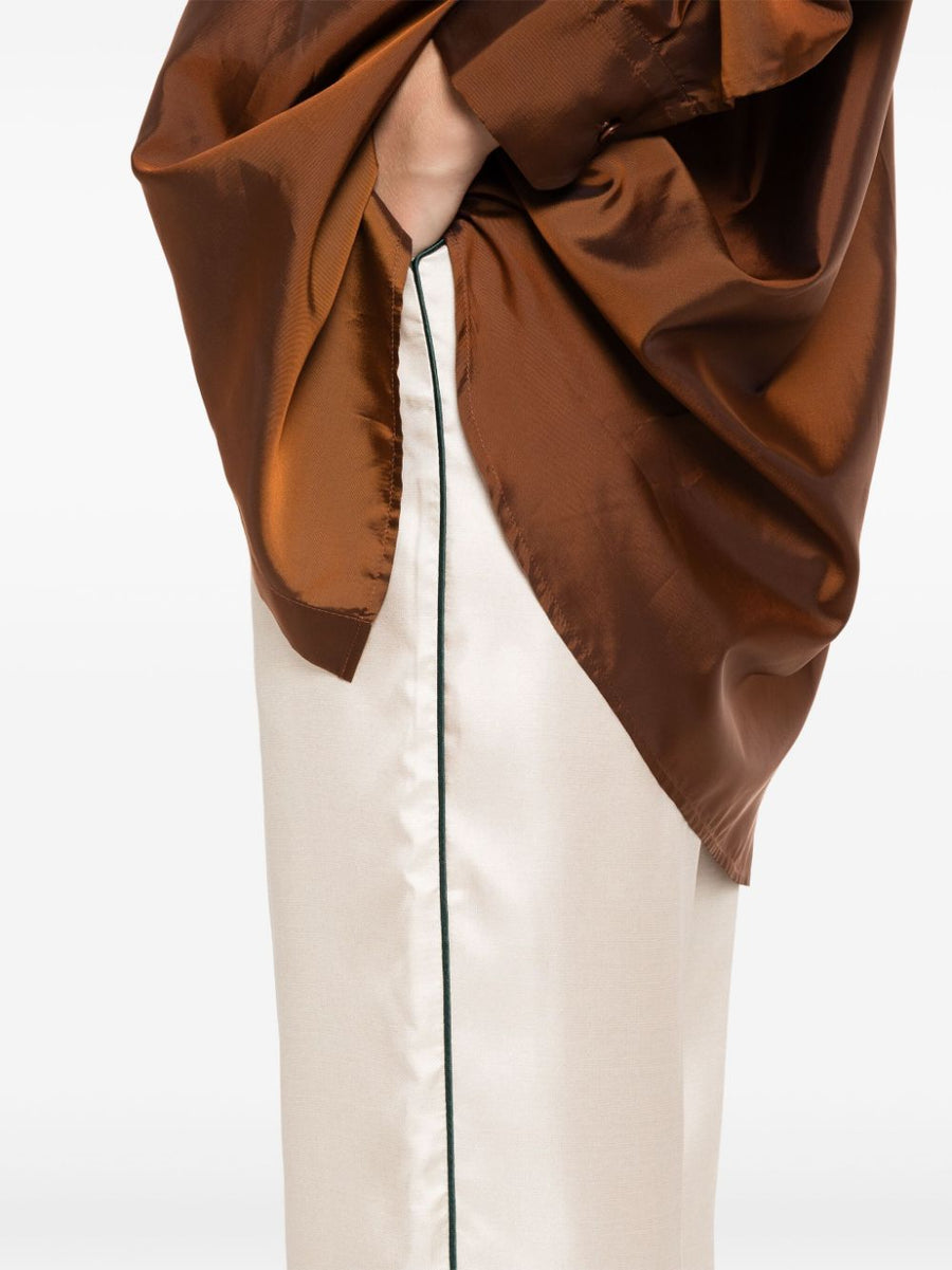 F.R.S Silk Palazzo Trousers For Women Floral Print Breathable Elegant Wide Leg Comfort