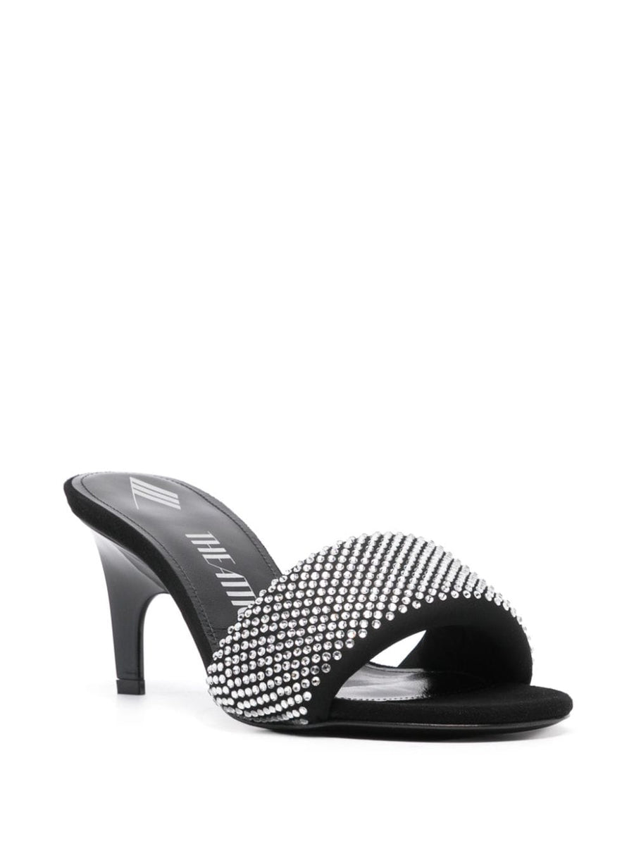The Attico Rem Mules Rhinestone Dressy Sandals With 60mm Sculpted Heel For Women