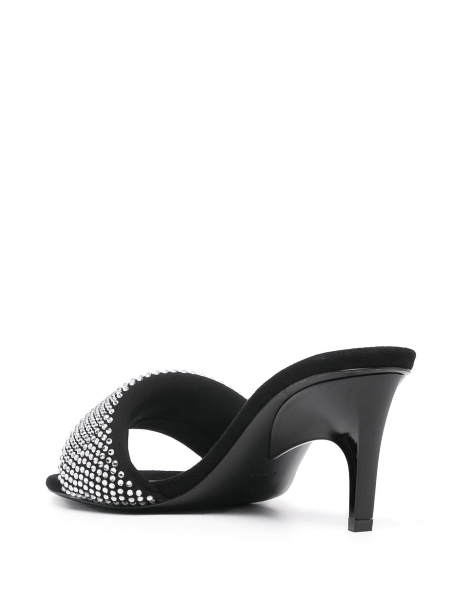 The Attico Rem Mules Rhinestone Dressy Sandals With 60mm Sculpted Heel For Women