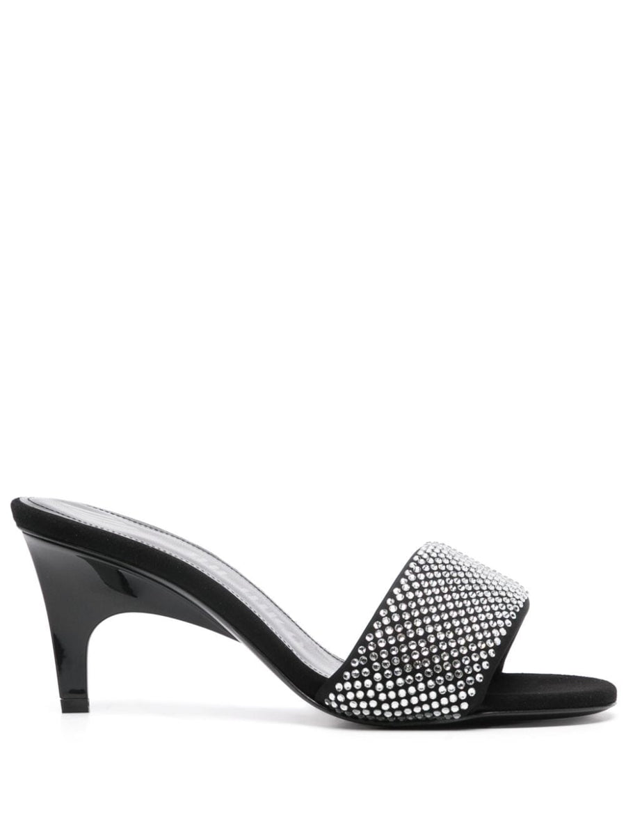 The Attico Rem Mules Rhinestone Dressy Sandals With 60mm Sculpted Heel For Women