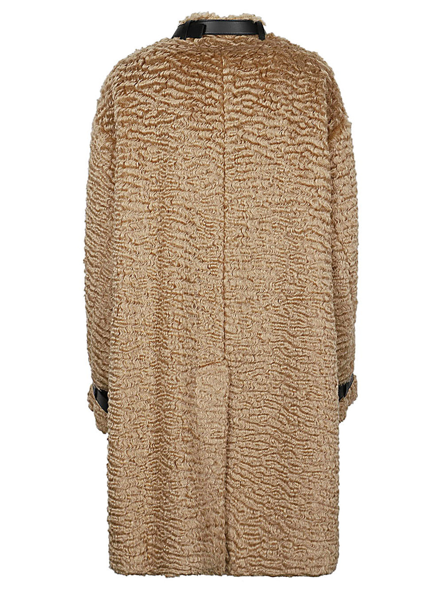 Jil Sander Wool Coat For Women Quiet Luxury Long Beige Mohair Blend Timeless Versatile Outerwear