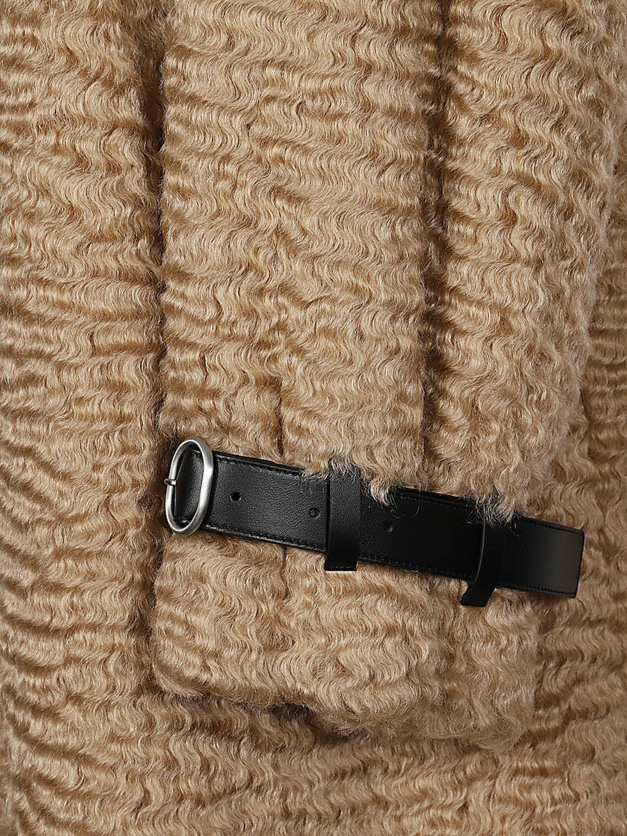 Jil Sander Wool Coat For Women Quiet Luxury Long Beige Mohair Blend Timeless Versatile Outerwear
