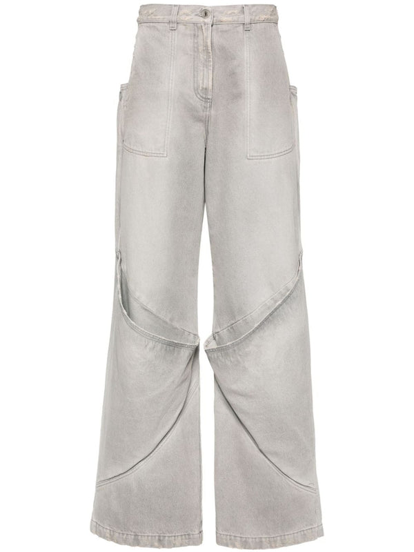 The Attico Wide-leg denim cotton jeans
