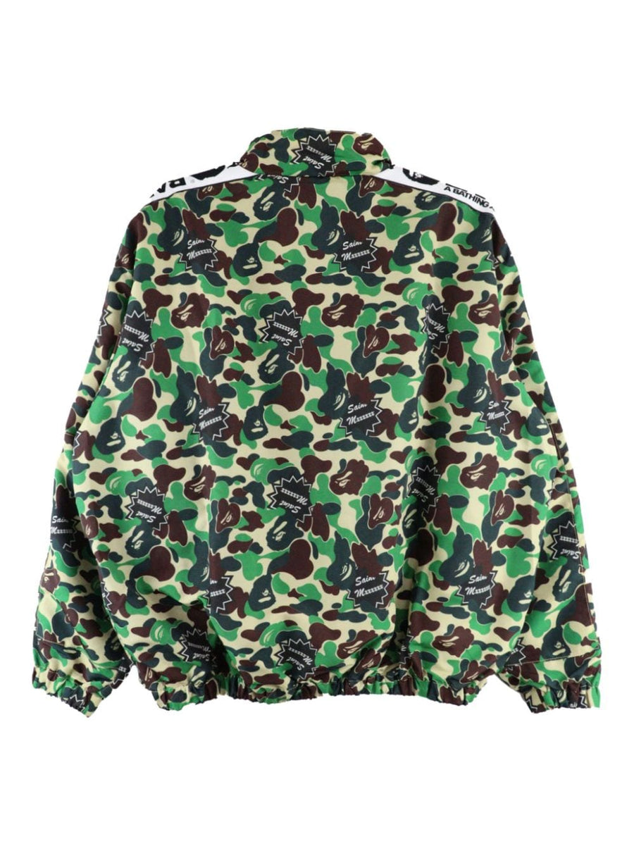 Saint Mxxxxxx Camouflage Print Jacket For Men Versatile Layer With Logo Tape Front Zip