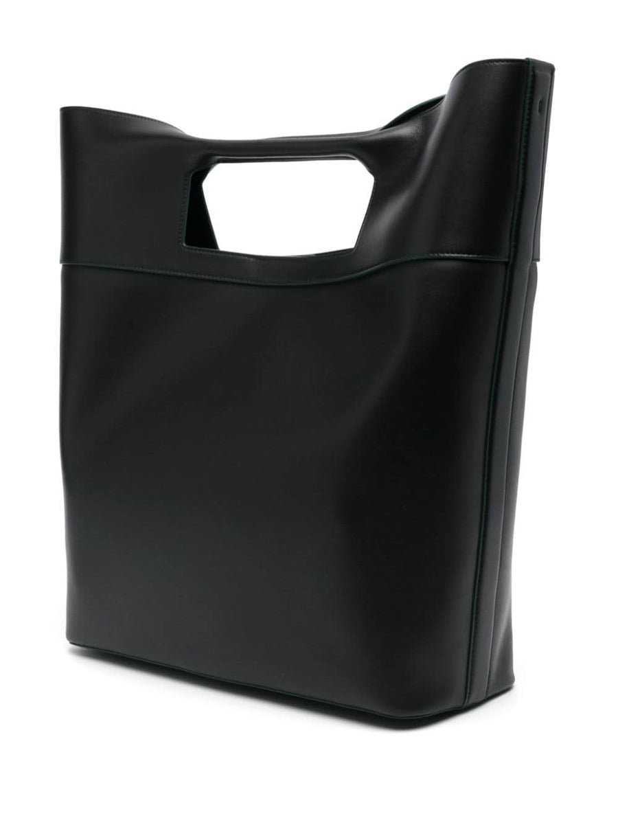 Alexander McQueen Square Tote Bag Black Calf Leather With Structured Silhouette For Everyday Luxury Women