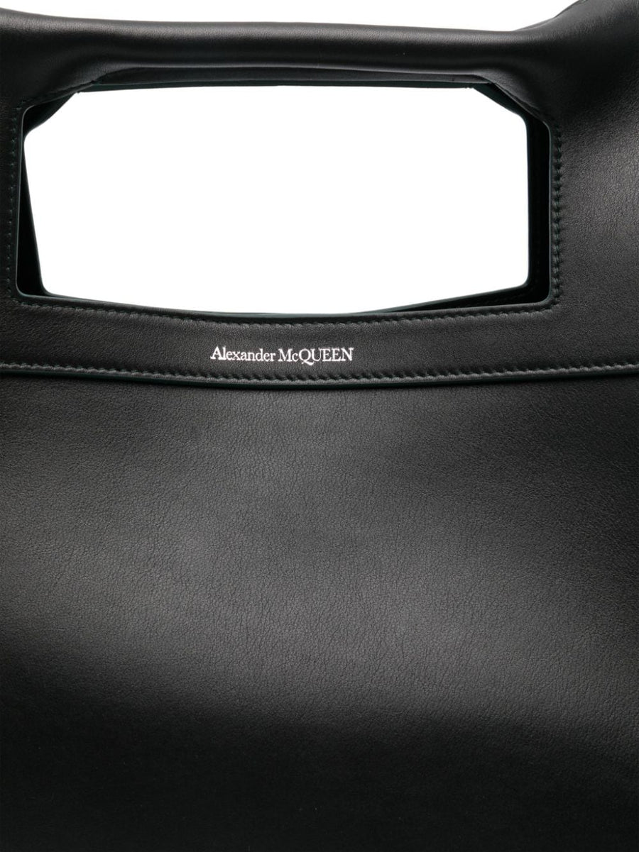 Alexander McQueen Square Tote Bag Black Calf Leather With Structured Silhouette For Everyday Luxury Women