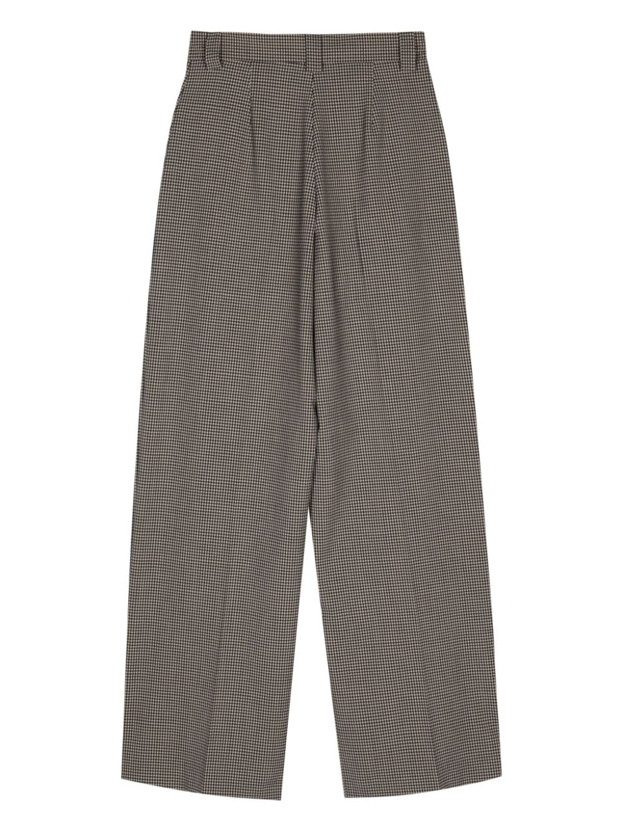 Alysi Wool Blend Wide Leg Trousers For Women Concealed Front Fastening Warm Tailored Draped