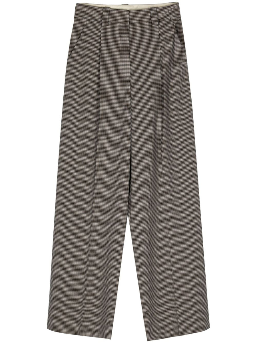 Alysi Wool Blend Wide Leg Trousers For Women Concealed Front Fastening Warm Tailored Draped