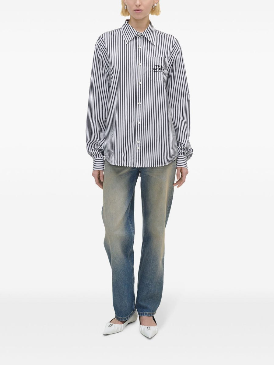 Marc Jacobs Striped Shirt For Women Premium 100 Percent Cotton Timeless Versatile Wardrobe Essential