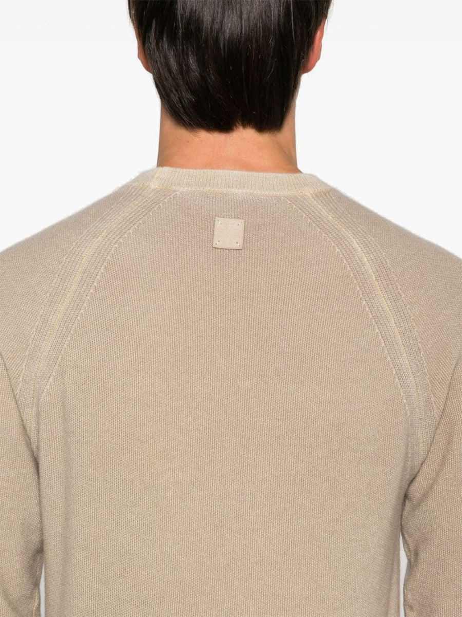 Jacob Cohen Cashmere Crewneck Sweater For Men Ultra Soft Everyday Luxury Taupe Grey