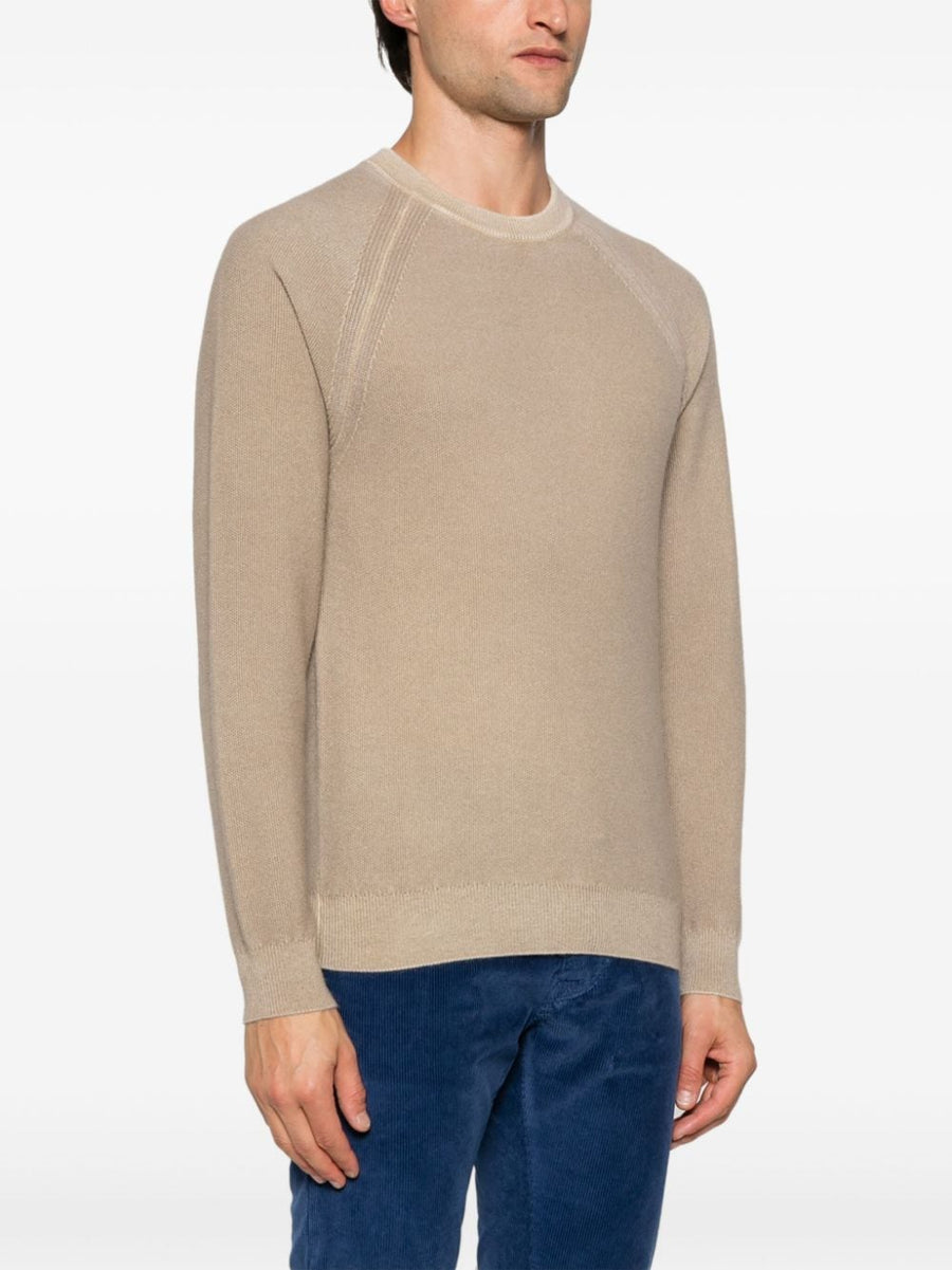 Jacob Cohen Cashmere Crewneck Sweater For Men Ultra Soft Everyday Luxury Taupe Grey