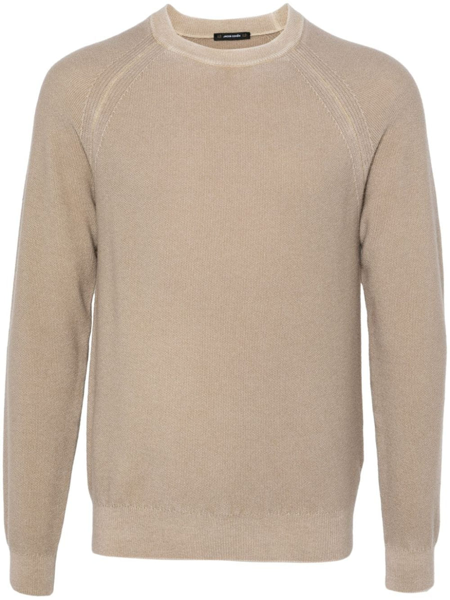 Jacob Cohen Cashmere Crewneck Sweater For Men Ultra Soft Everyday Luxury Taupe Grey
