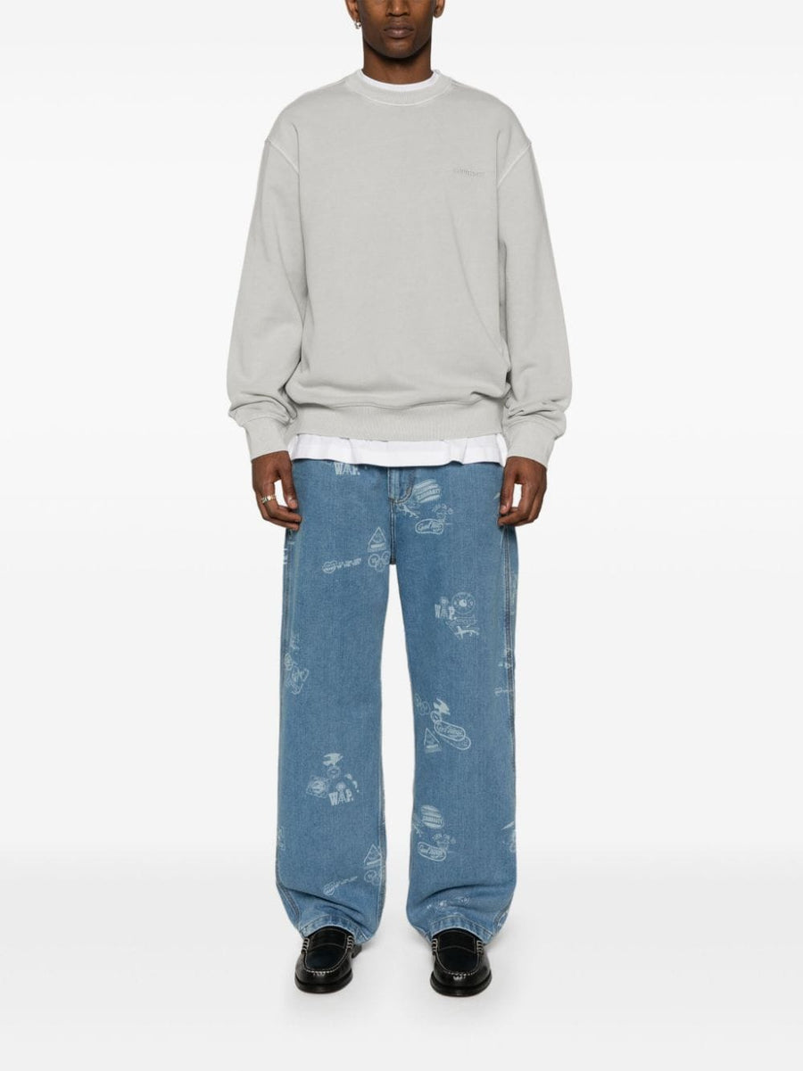 Carhartt WIP Pre Duster Script Cotton Sweatshirt For Men Soft Jersey With Embroidered Chest Logo