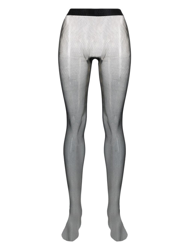 Wolford Twenties Econyl Tights For Women Semi Sheer Fishnet With Elastic Waistband And All Day Comfort