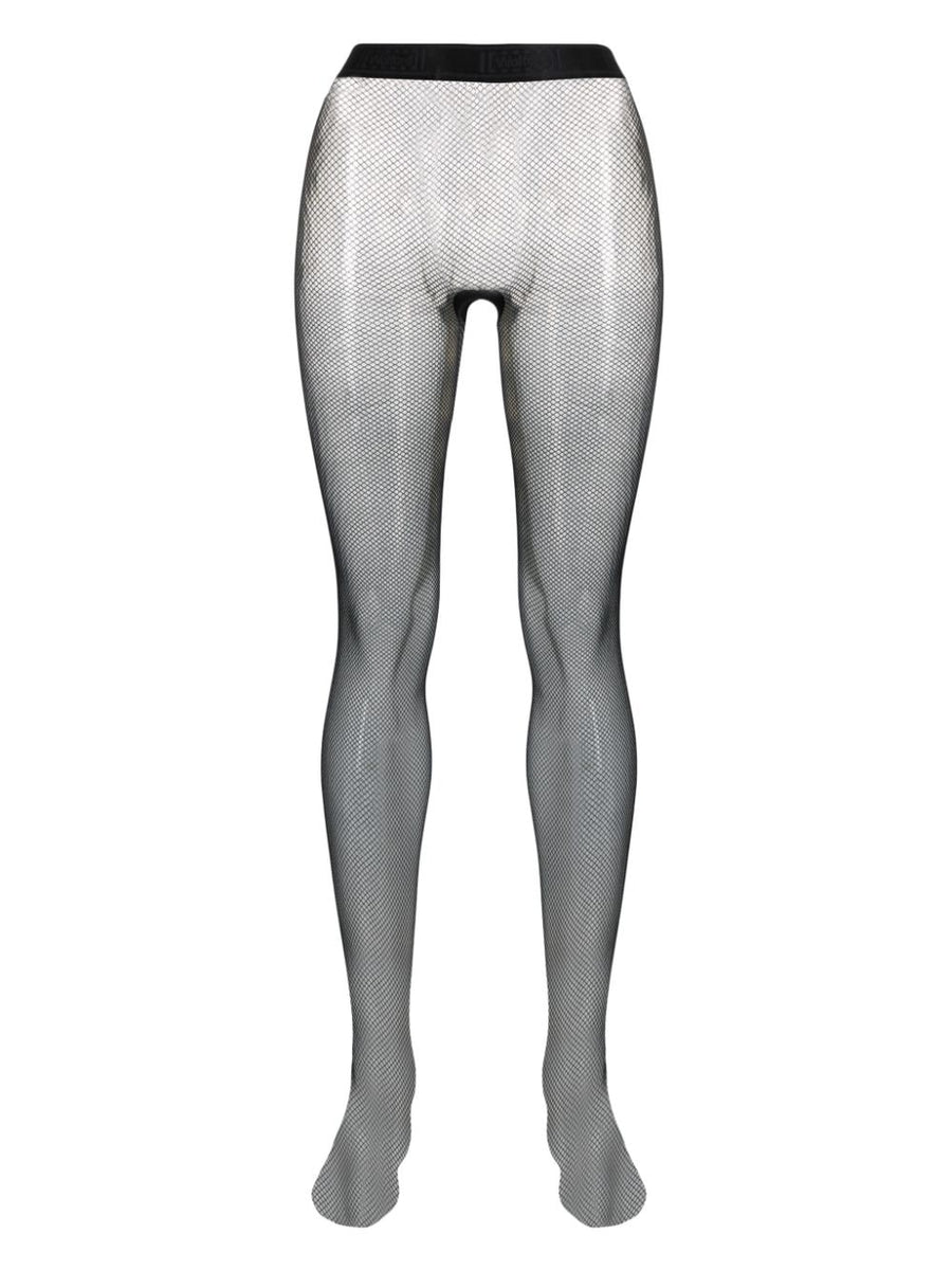 Wolford Twenties Econyl Tights For Women Semi Sheer Fishnet With Elastic Waistband And All Day Comfort