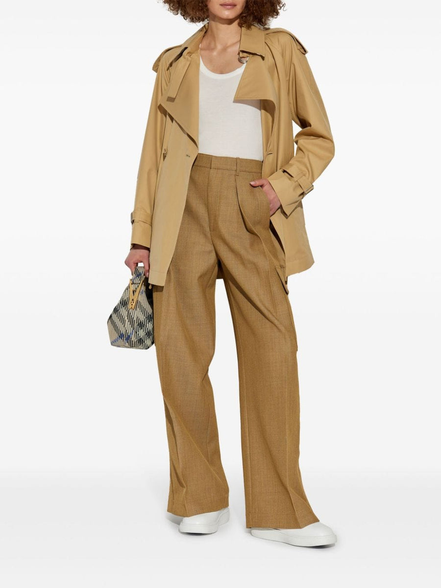 Burberry Trench Coat Belted Waist Timeless Cotton Gabardine Luxury Outerwear For Women