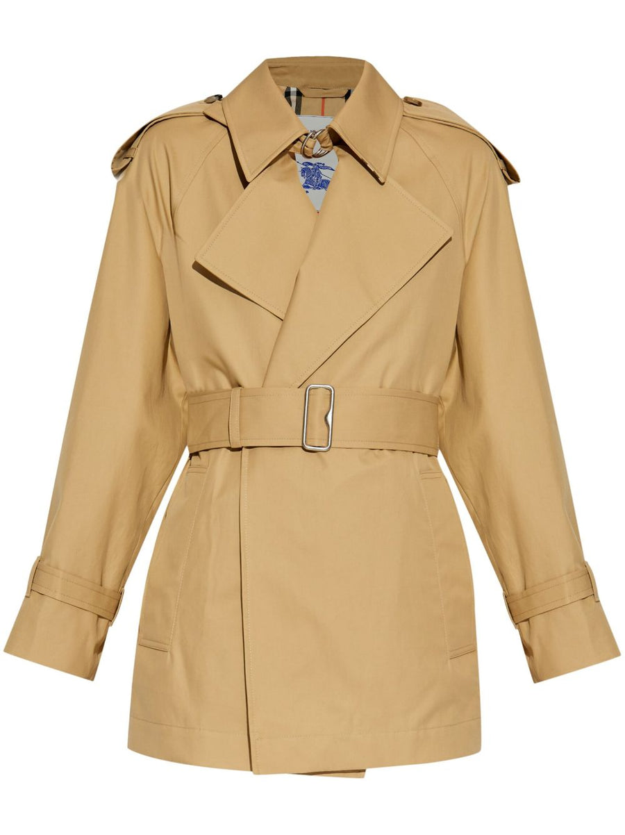 Burberry Trench Coat Belted Waist Timeless Cotton Gabardine Luxury Outerwear For Women