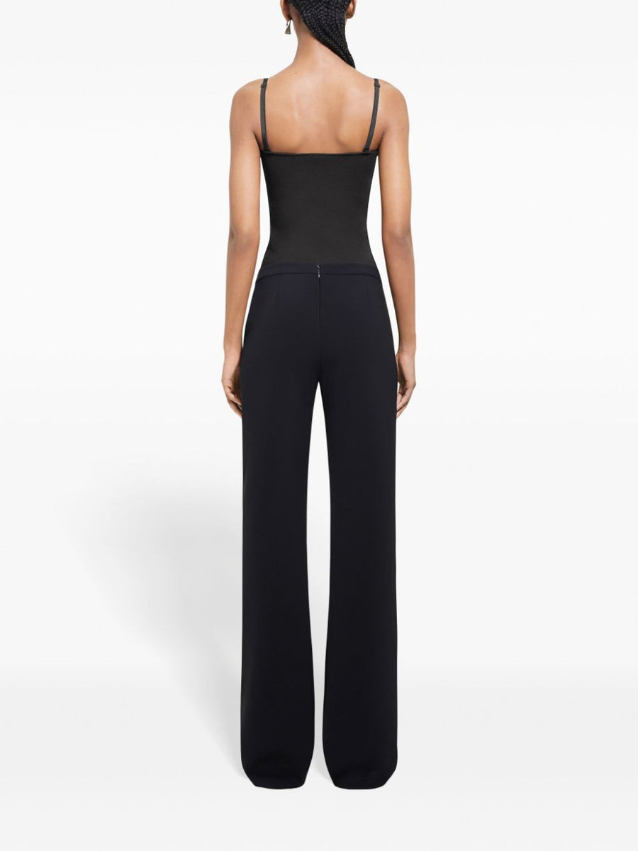 Illusion Trousers Courreges Layered Panel Detailing Mid Rise For Women Office Luxe