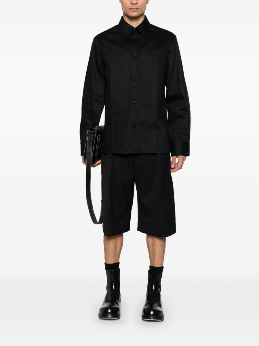 Jil Sander Denim Cotton Shirt Black For Men Premium Minimalist Luxe Smart Casual Wardrobe