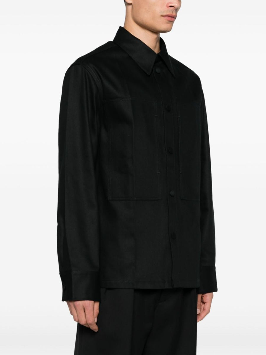 Jil Sander Denim Cotton Shirt Black For Men Premium Minimalist Luxe Smart Casual Wardrobe