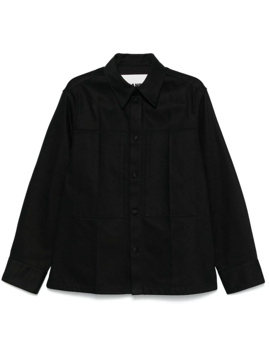 Jil Sander Denim Cotton Shirt Black For Men Premium Minimalist Luxe Smart Casual Wardrobe