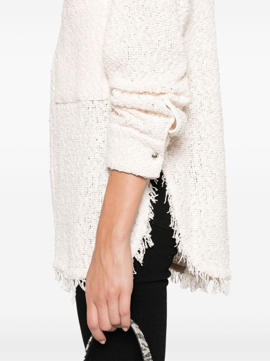Iro Solaria Tweed Shirt For Women With Powder Pink Boucle And Tactile Texture Refined Silhouette