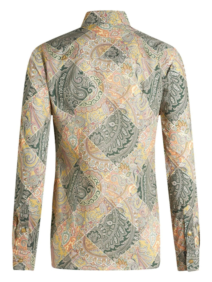 Etro Patchwork Print Poplin Shirt For Women Luxurious Cotton Stretch Comfort Fit All Day