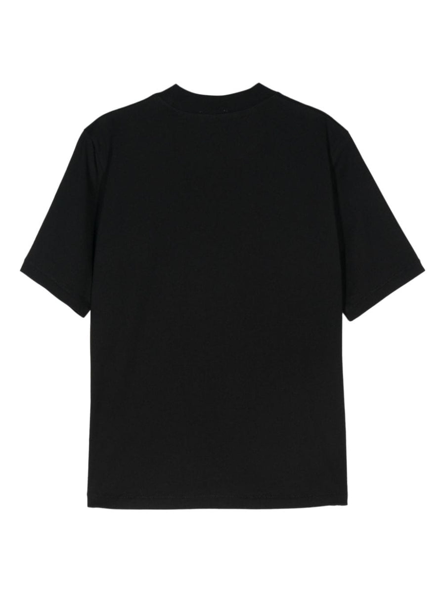 Filippa K Cotton T Shirt With Mock Neck In Organic Black Jersey For Everyday Women Versatile Essential