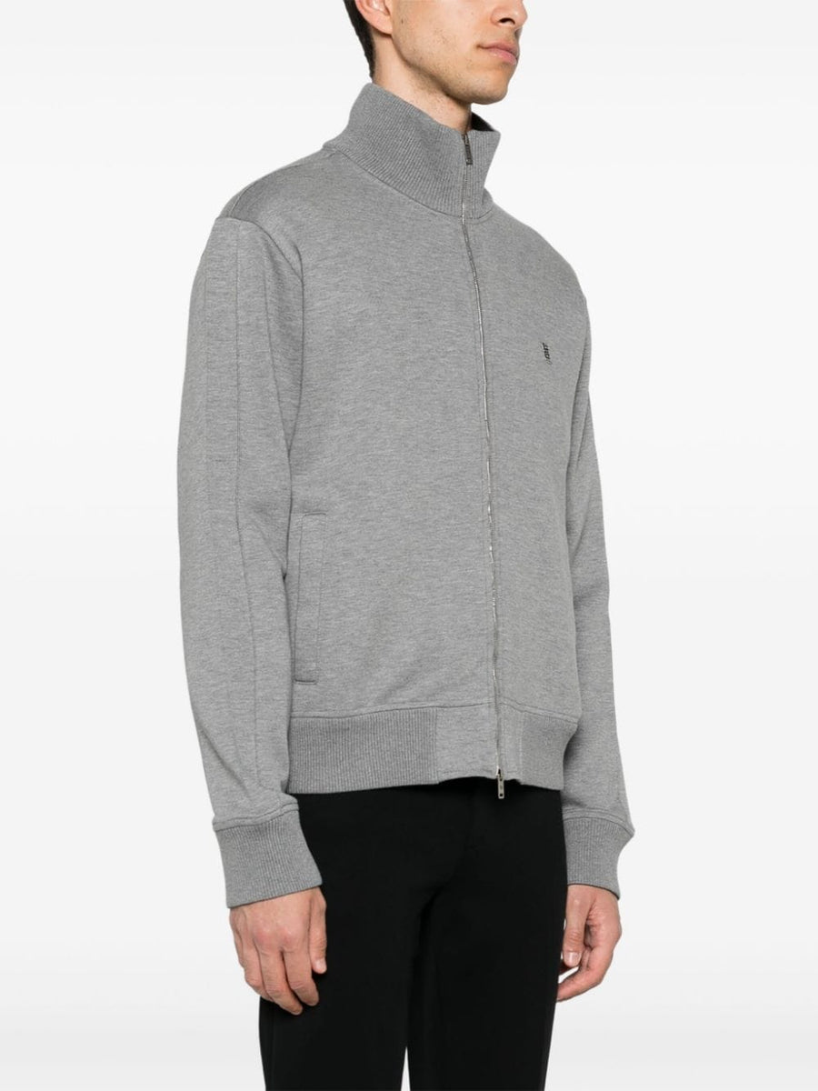 Givenchy Logo Zipped Track Jacket For Men Premium Cotton Blend Grey Two Way Zip