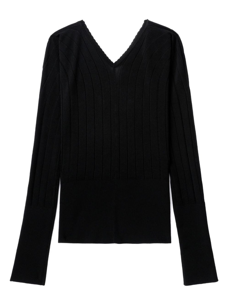 Jacquemus Le Haut Pralu Top Elegant V Neck Ribbed Knit for Women Versatile Luxury Everyday to Evening