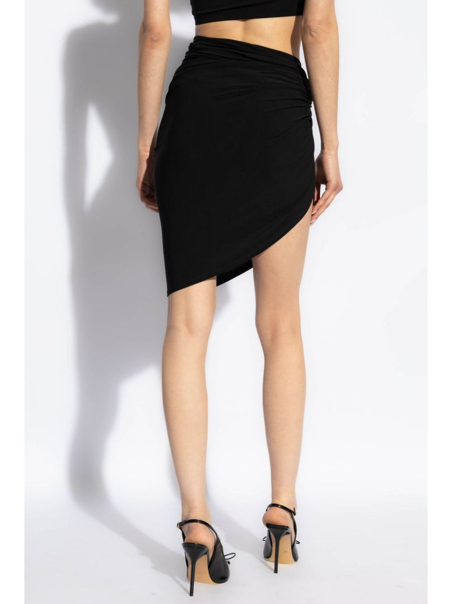 Jacquemus Draped Mini Skirt La Mini Jupe Drapeado Black High Waist For Women Day To Night Versatile