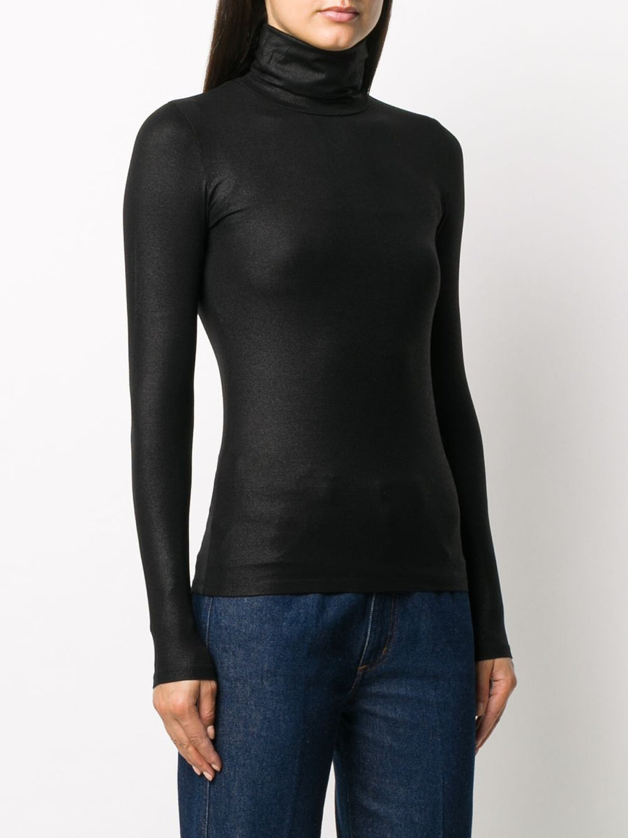 Majestic Lurex High Neck Sweater For Women Luxurious Slim Fit Roll Neck Versatile Layering Essential