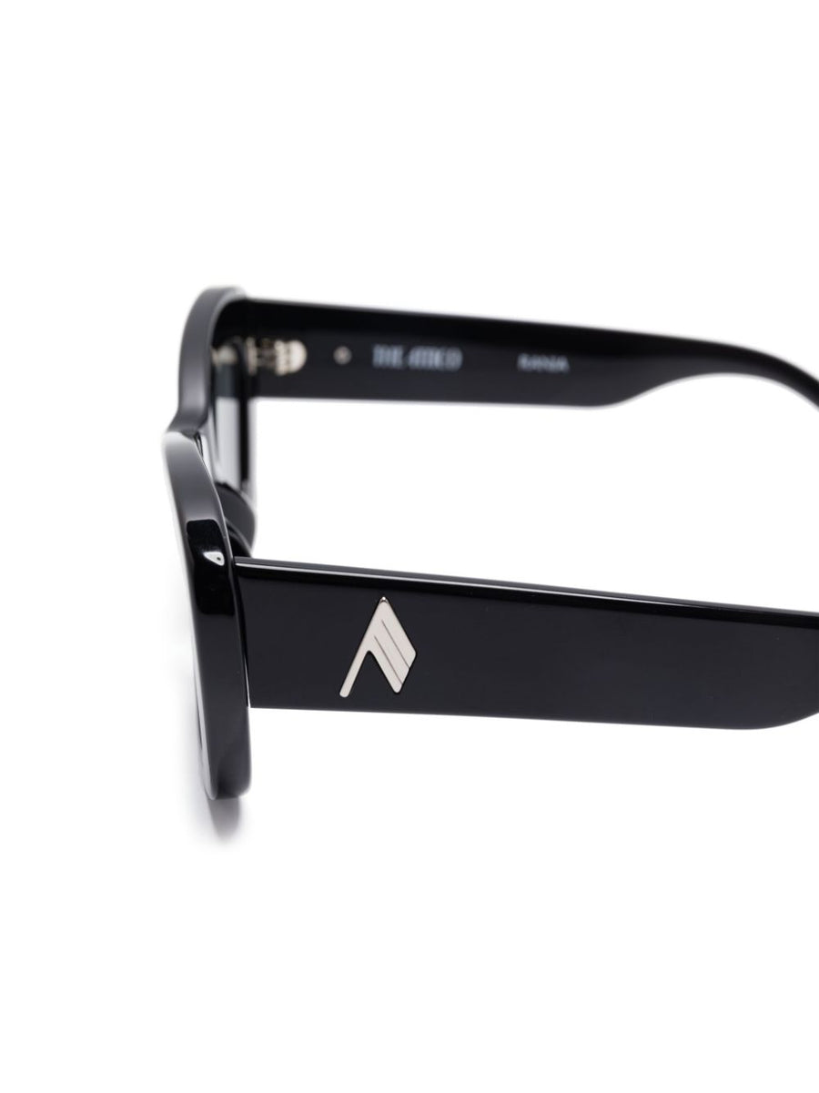 The Attico Bold Cat Eye Sunglasses For Women In Black Acetate With UV Protection And High Shine