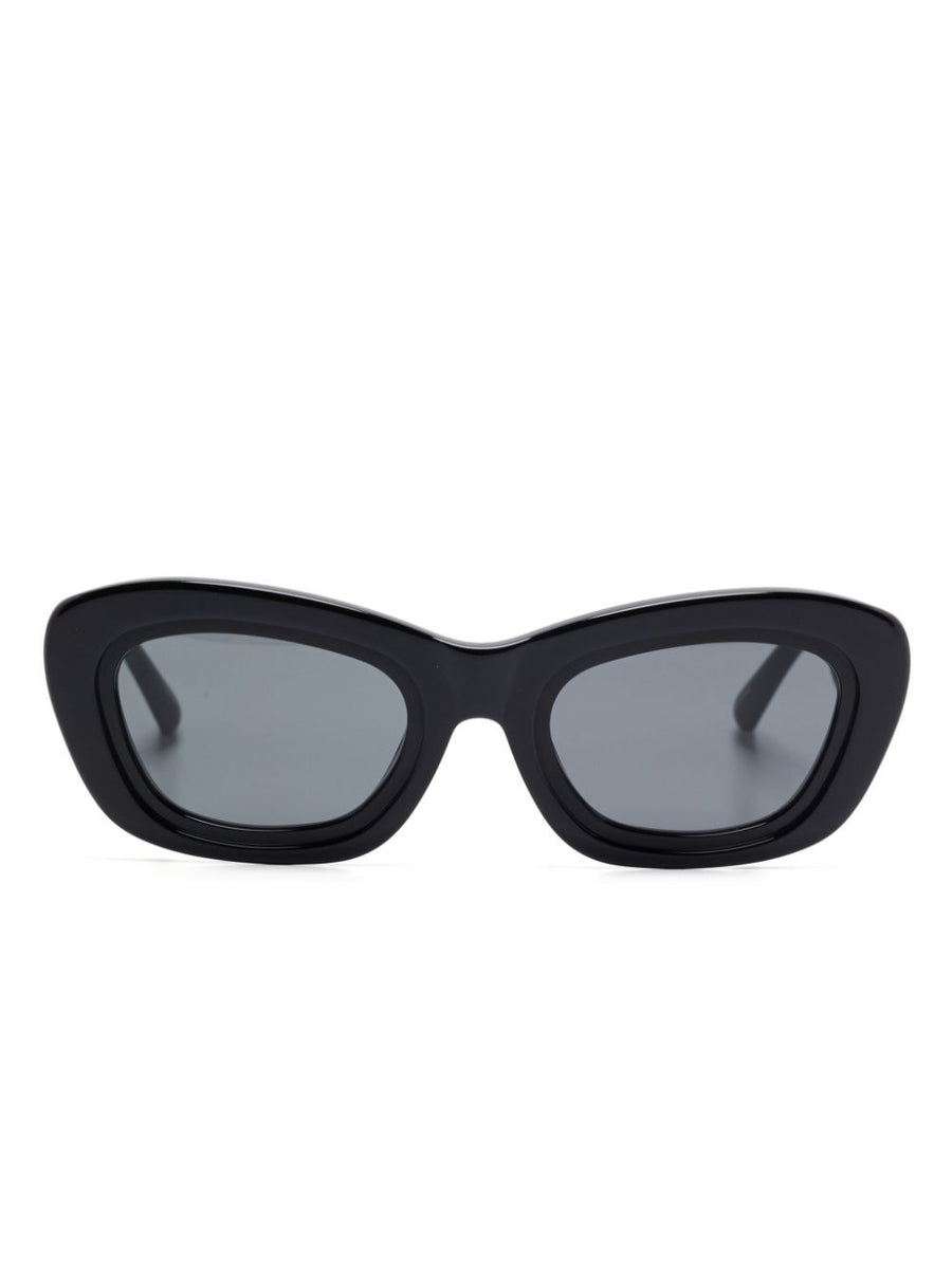 The Attico Bold Cat Eye Sunglasses For Women In Black Acetate With UV Protection And High Shine