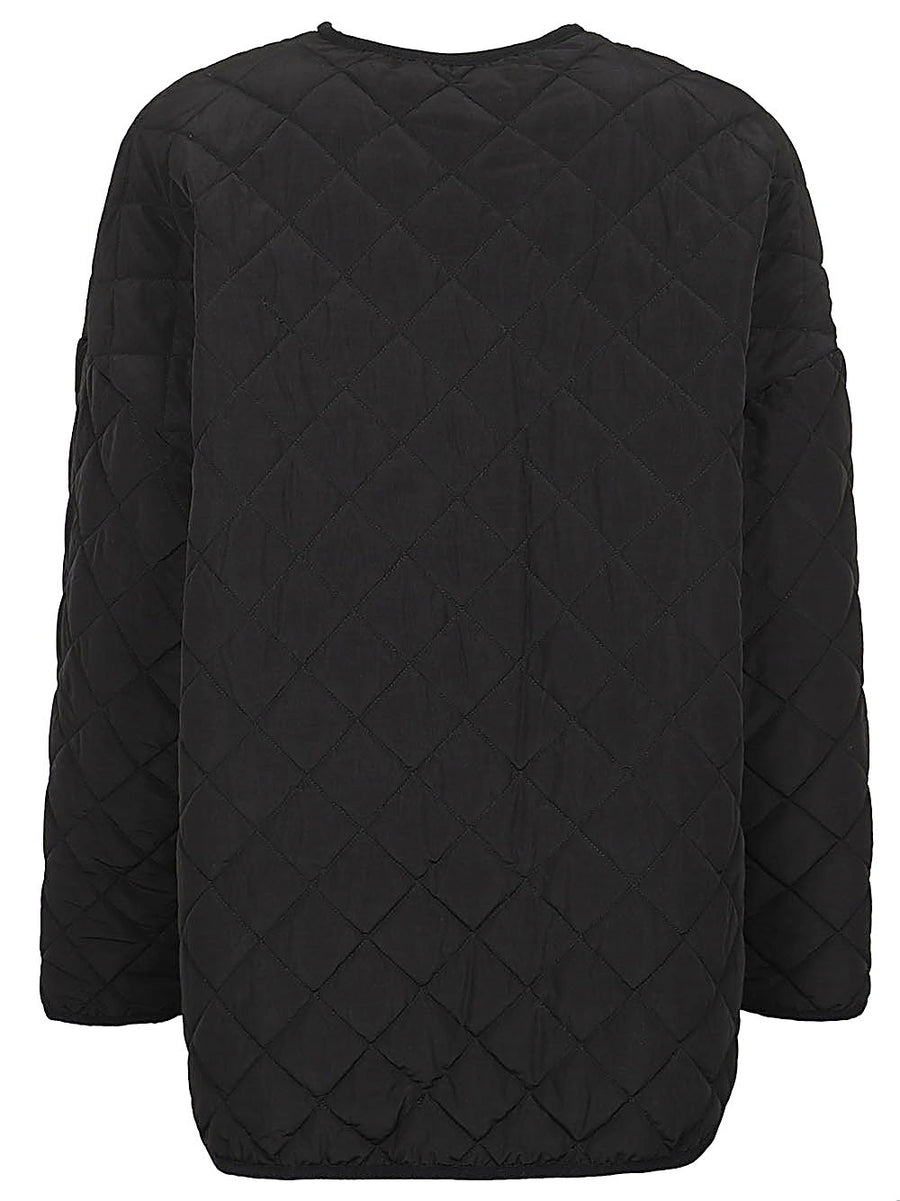Sandbeige Quilted Nylon Jacket For Women Chic Lightweight Warmth In Cream Color Short Style