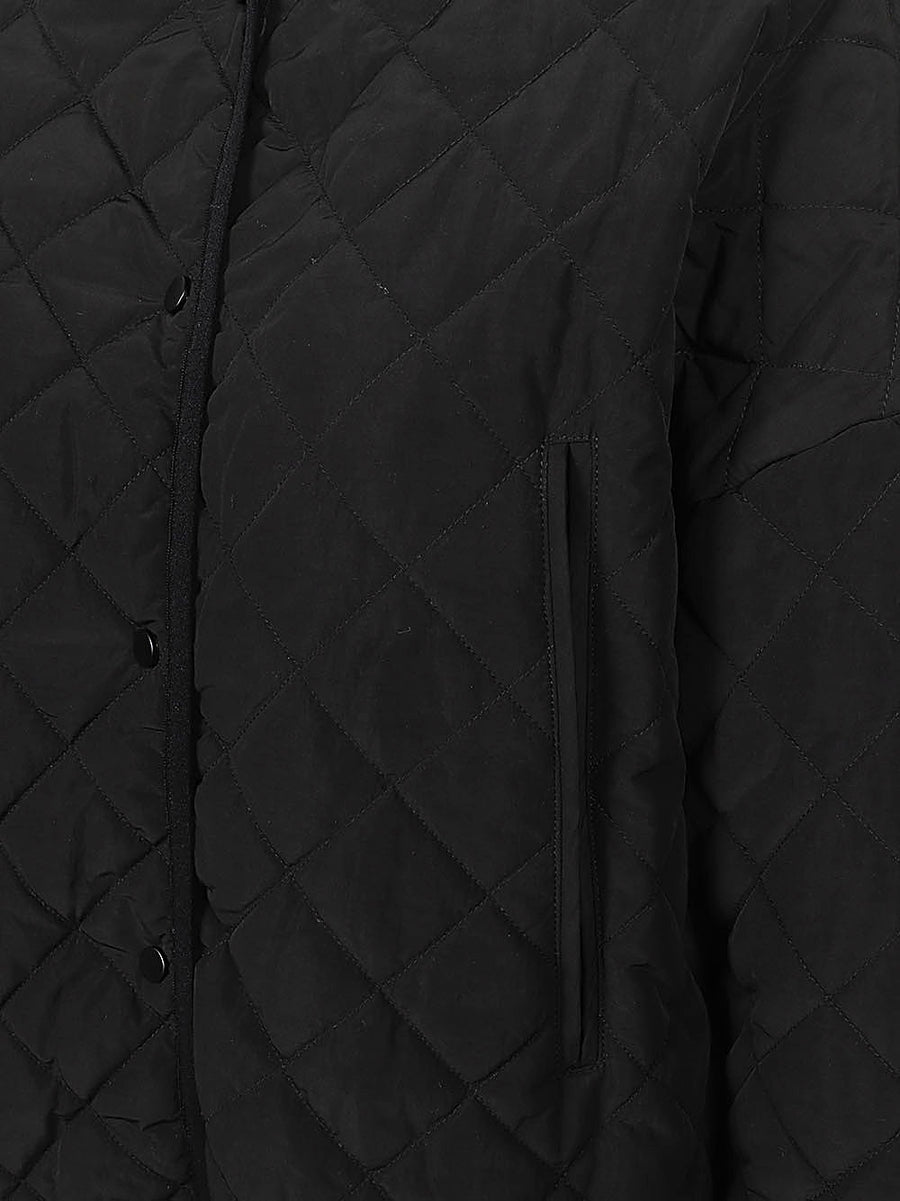 Sandbeige Quilted Nylon Jacket For Women Chic Lightweight Warmth In Cream Color Short Style